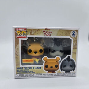 Winnie the Pooh & Eeyore 2-Pack Disney Funko Pocket Pop! Keychain NEW